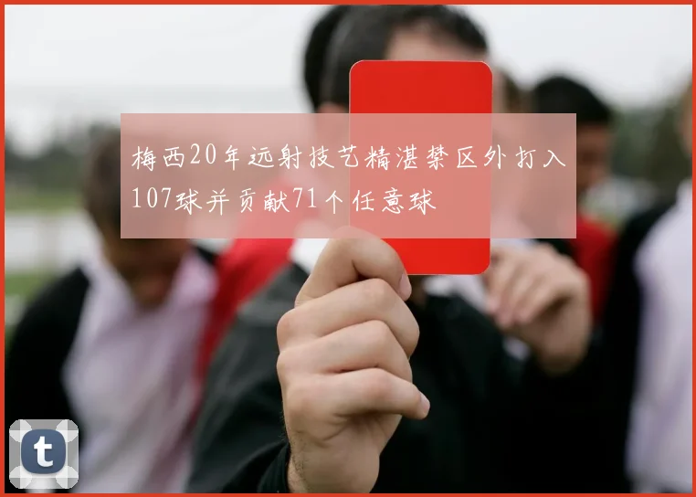 梅西20年远射技艺精湛禁区外打入107球并贡献71个任意球